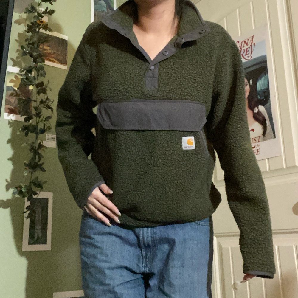 Carhartt Green Button Up Fleece